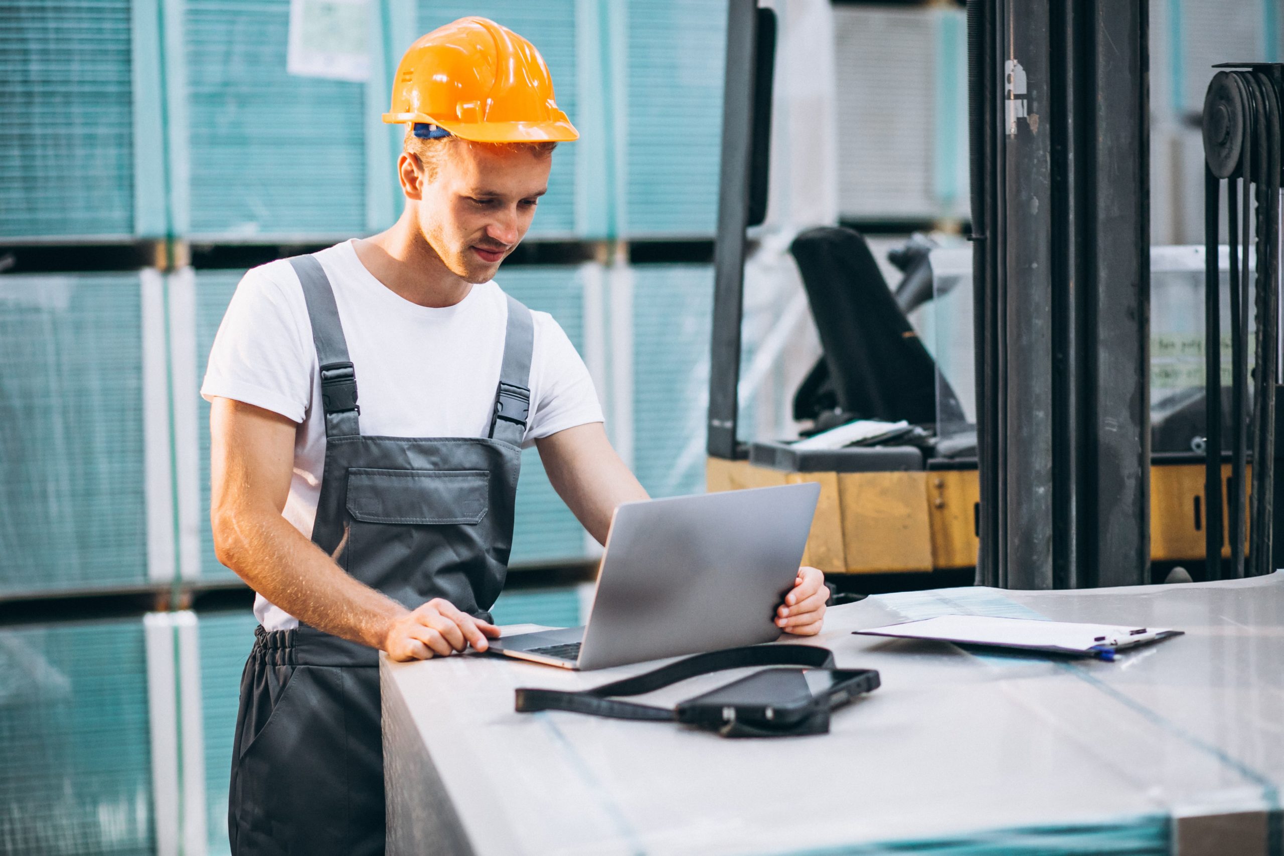 Man working on laptop