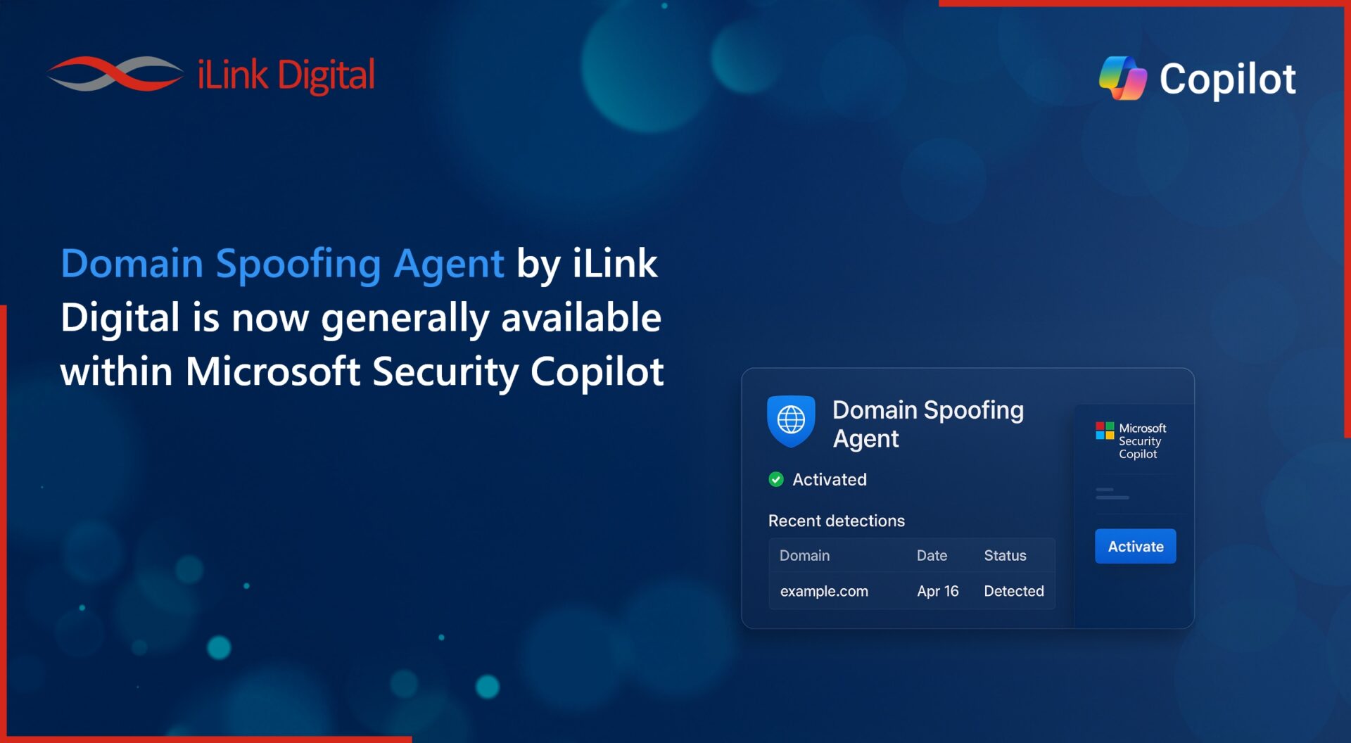 Domain Spoofing Agent by iLink Digital is now generally available within Microsoft Security Copilot. – 1